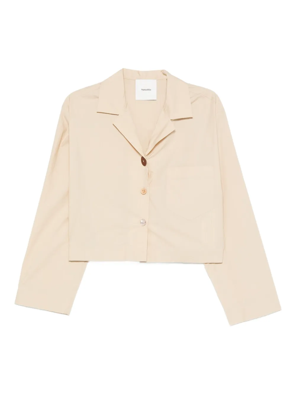 

Рубашка с накладными карманами Nanushka, бежевый