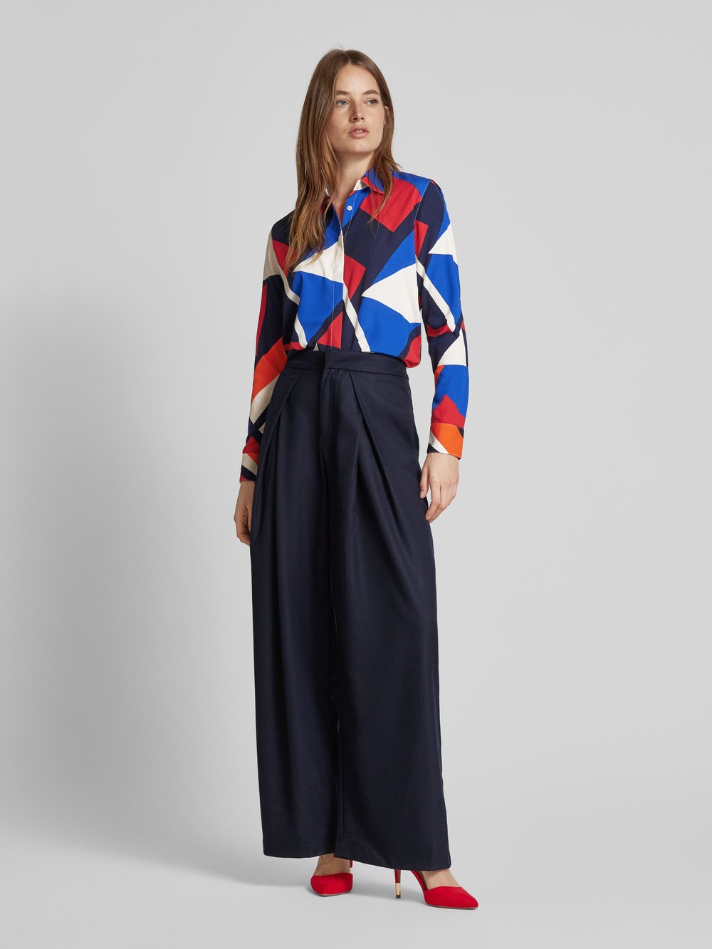 

Лонгслив с воротником рубашки Lauren Ralph Lauren, синий