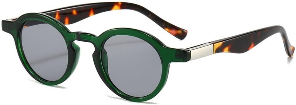 

Модные маленькие круглые двухцветные солнцезащитные очки для женщин в стиле ретро с прозрачными градиентными линзами и защитой от УФ-излучения UV400, а также солнцезащитные очки в стиле панк для мужчин SKFGNX, Green Leopard Grey
