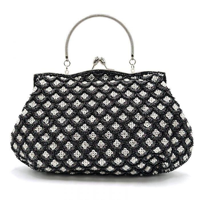 

Вечерняя сумка, украшенная кристаллами и бусинами PEACH ACCESSORIES, черный
