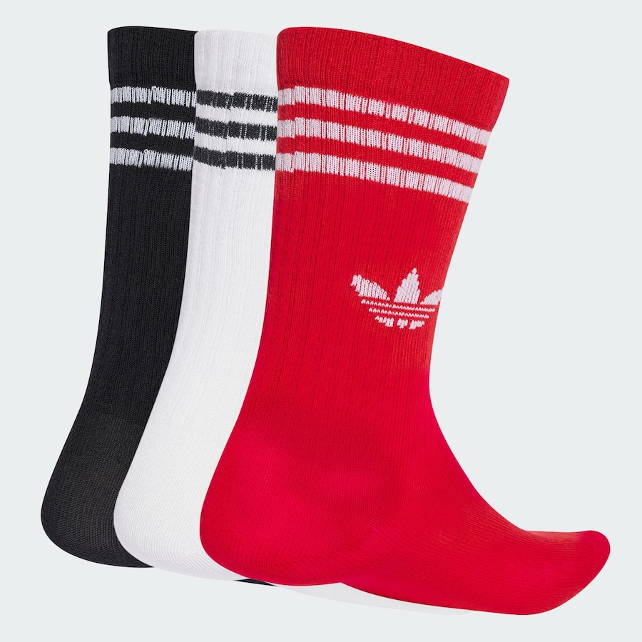 Носки ADIDAS ORIGINALS Crew 3 Pairs, красный/черный/белый — фото 2
