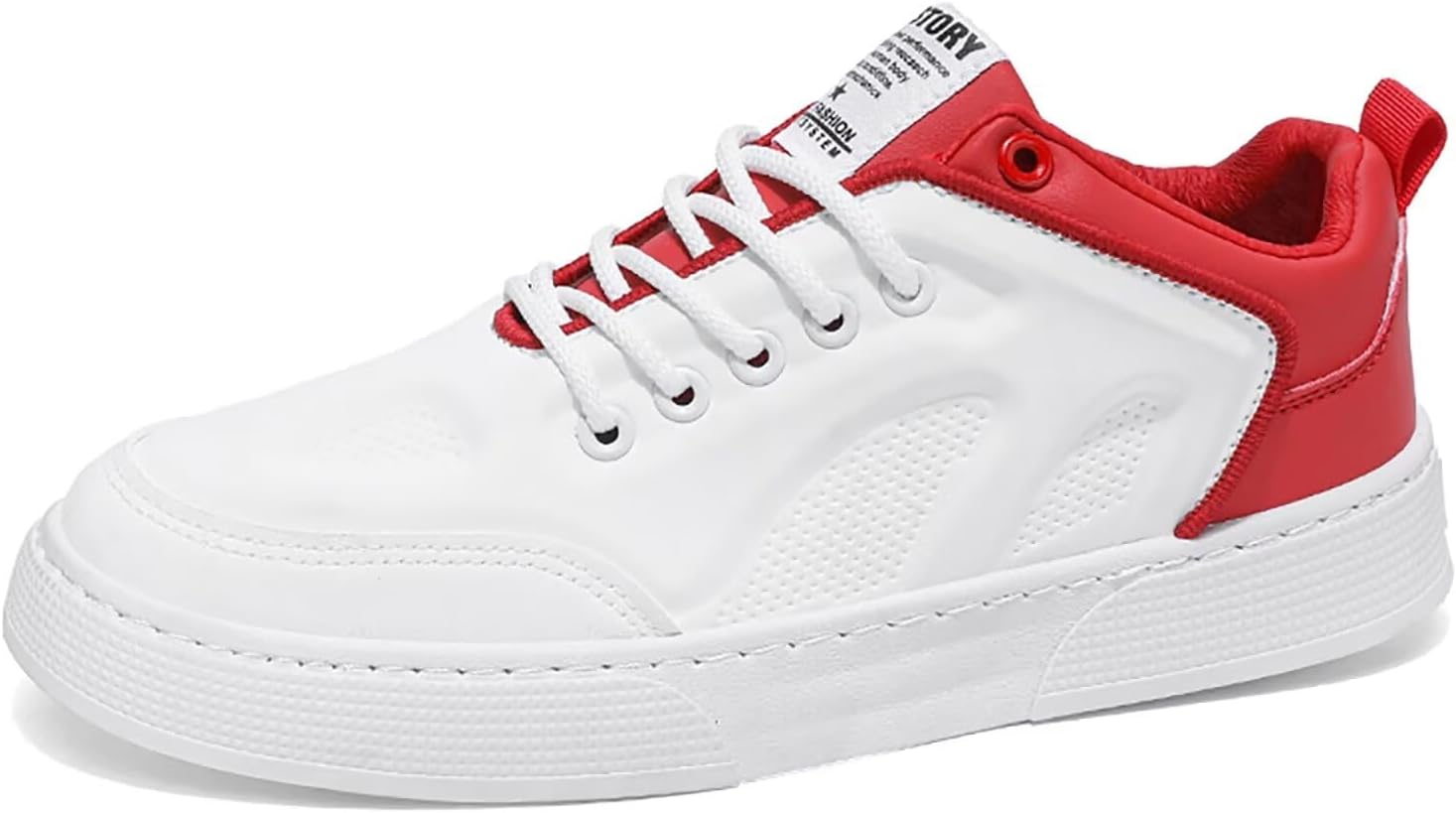 

Мужские прогулочные кроссовки TERBOFIN, низкие повседневные кеды, комфортные скейтбордические обувь, белый/красный