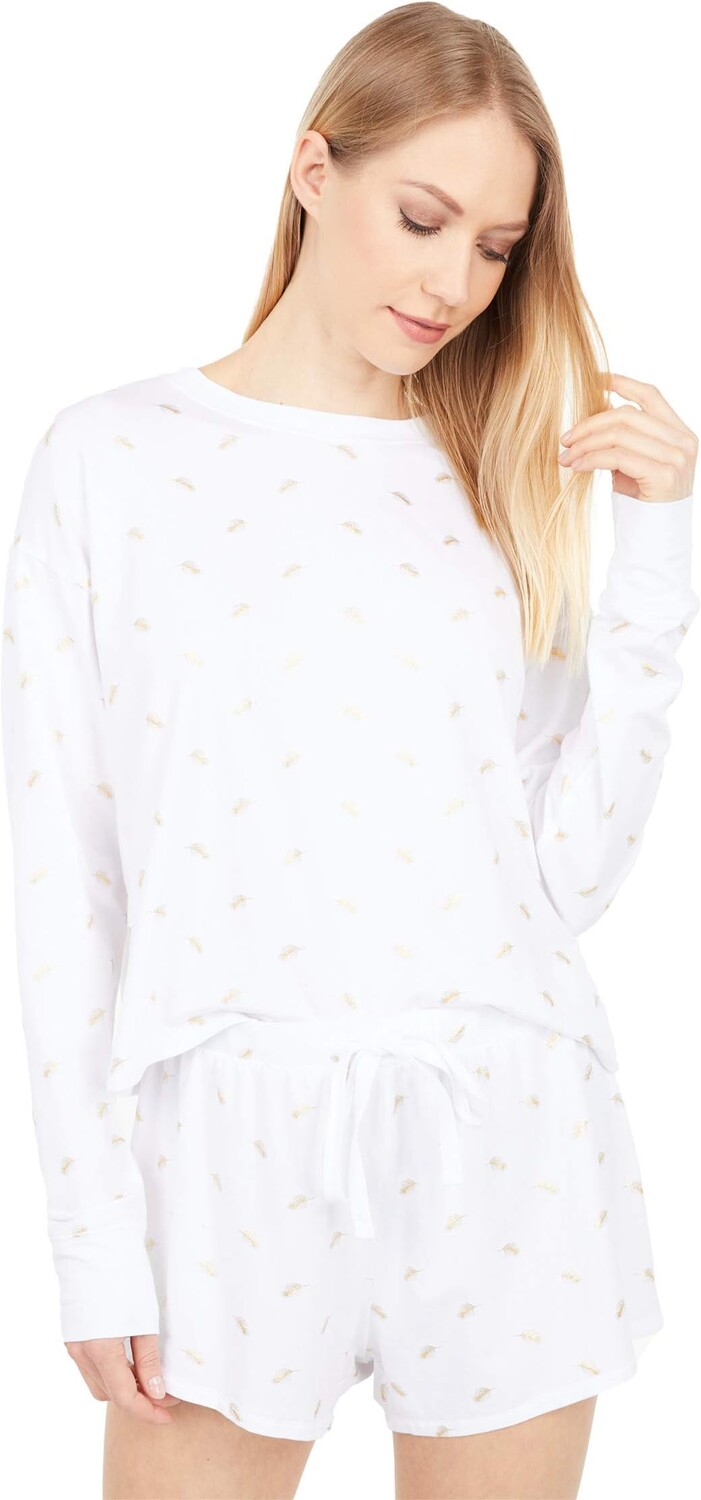 

Толстовка bobi Los Angeles Foil Print Knit Long Sleeve Top, белый