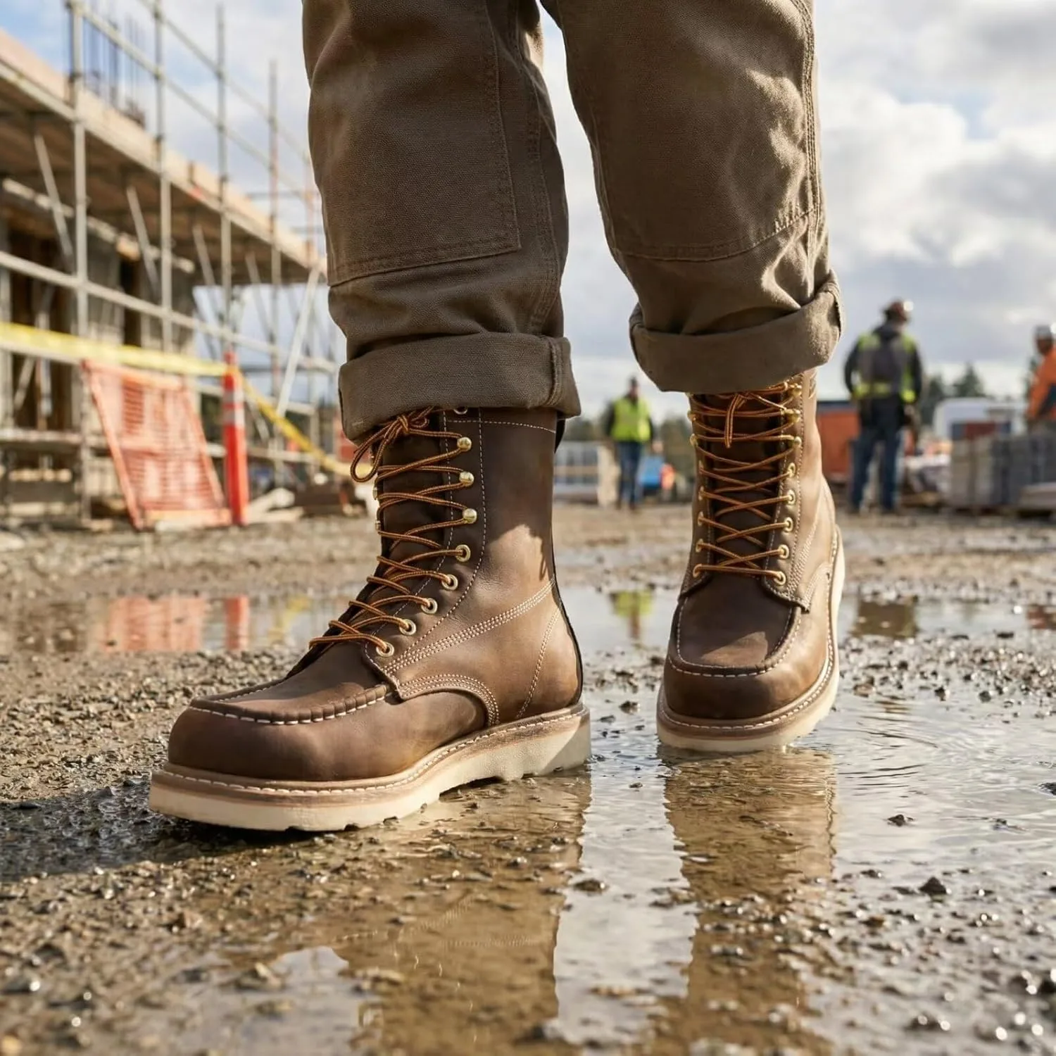Мужские рабочие ботинки SUREWAY Goodyear Welt, коричневый — фото 3