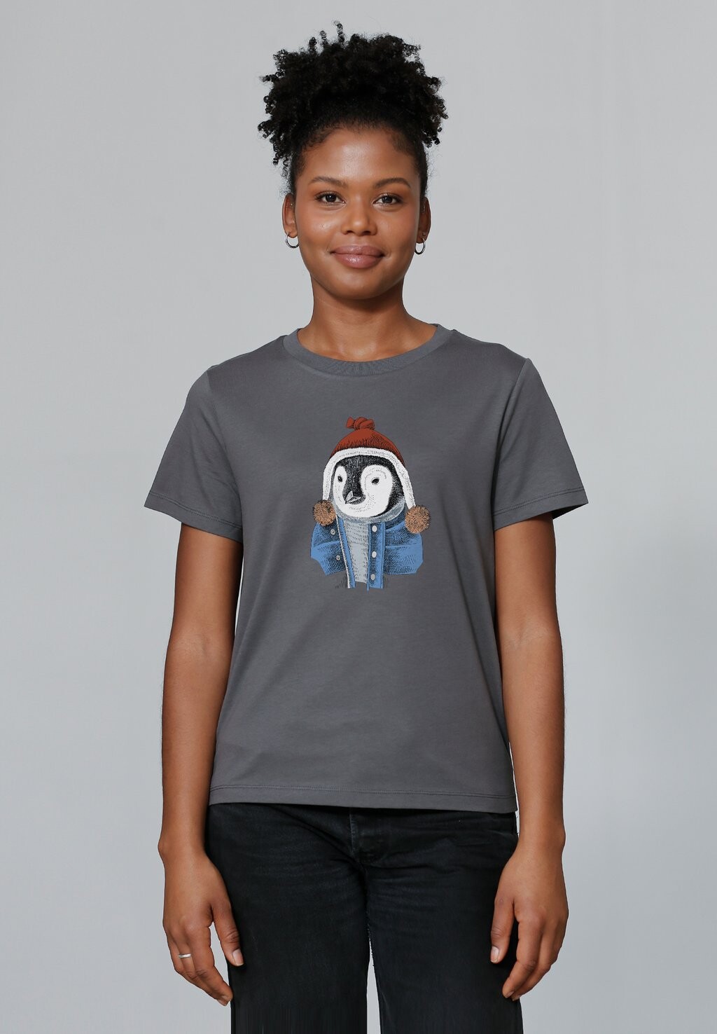 

Футболка с принтом PINGUIN watapparel, антрацит