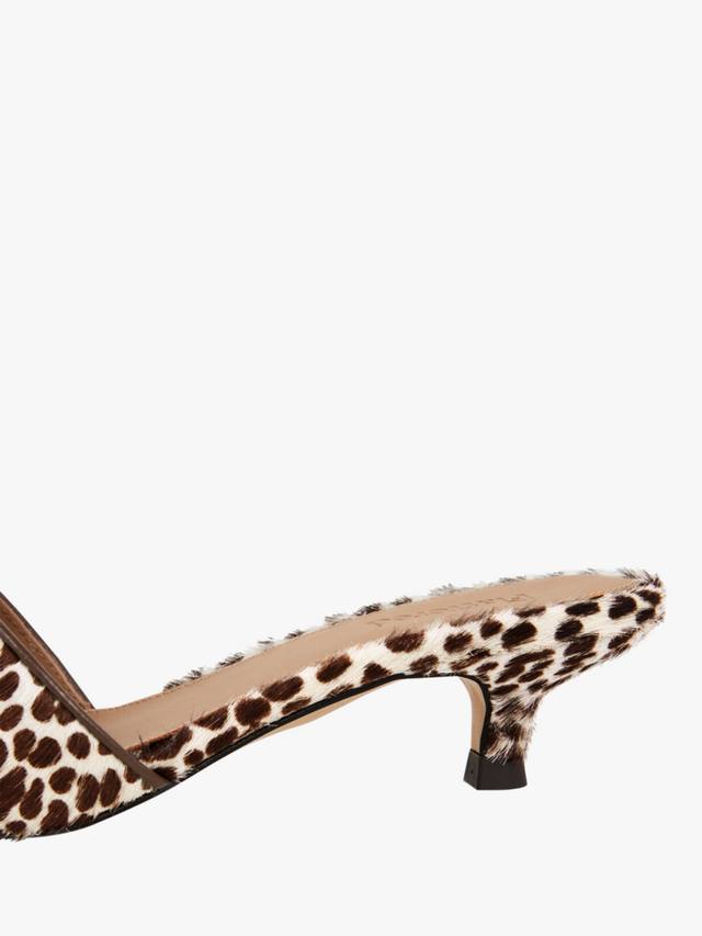 Noomi кожаные босоножки на каблуке kitten heel Flattered, Off White/Brown — фото 4