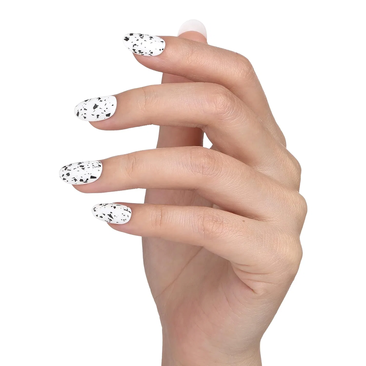Верхнее покрытие Bluesky Gel Nail Polish Speckled Eggshell Effect Clear Top Coat No Wipe 10ml Gloss Finish Clear with Black Pieces (Requires Curing Under UV/LED Lamp) Bluesky — фото 4