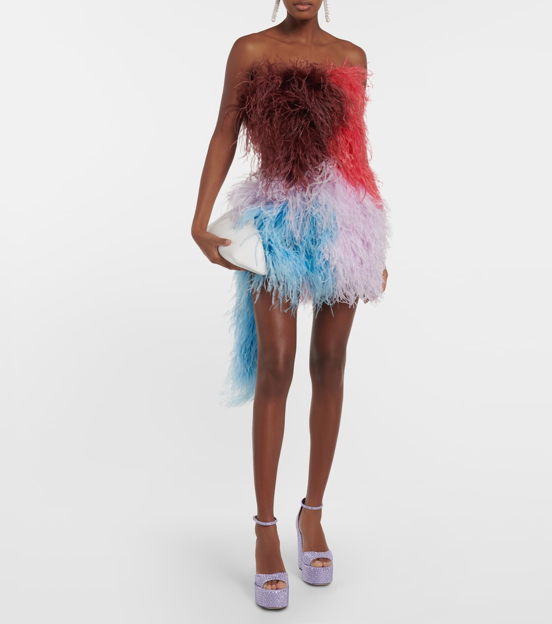 Босоножки на платформе из кожи с декором от Holly Tatiana Paris Texas, Light Amethyst — фото 2
