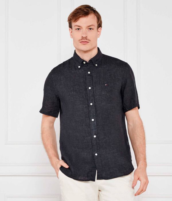 

Льняная рубашка Regular fit Tommy Hilfiger, черный