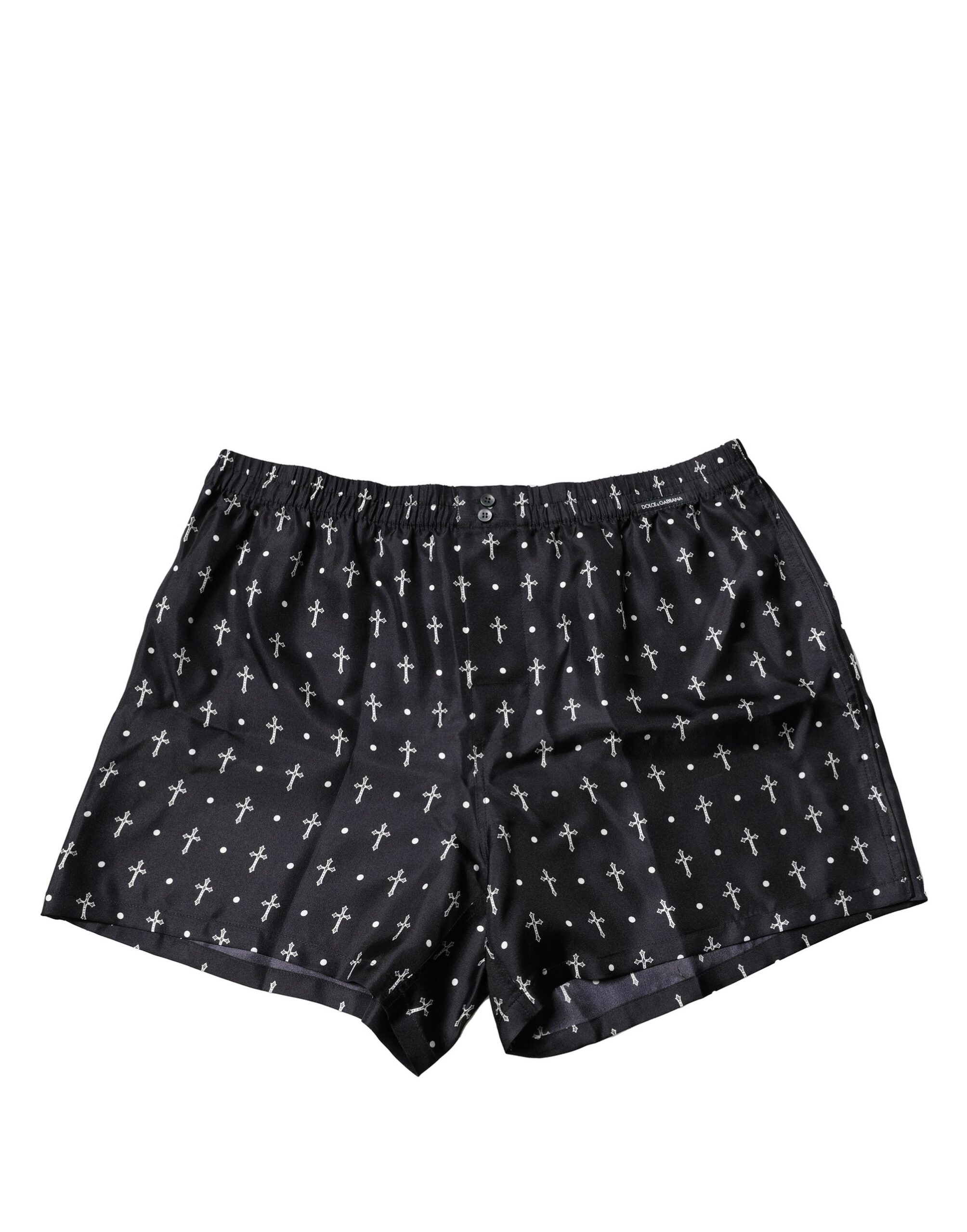 

Черные шелк принтованные пляжная одежда шорты Плавки Dolce & Gabbana, Black