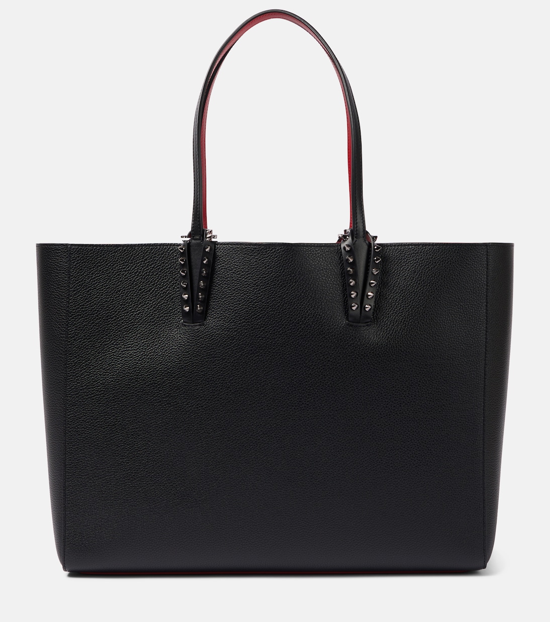 

Кабата большая кожаная сумка-тоут Christian Louboutin, Black/Gun Metal