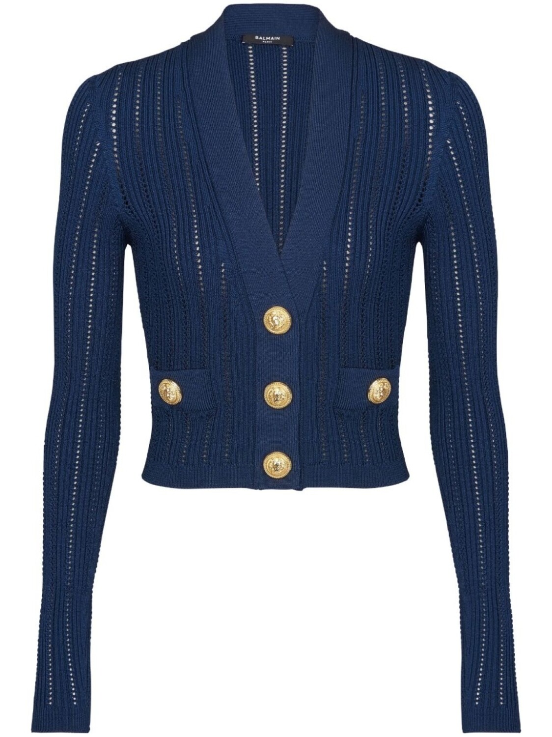 

Balmain укороченный кардиган с V-образным вырезом, синий