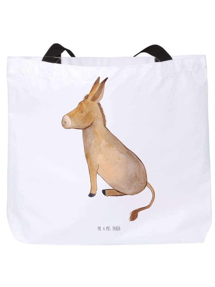 

Сумка-шоппер Mr & Mrs Panda Esel ohne Spruch, белый