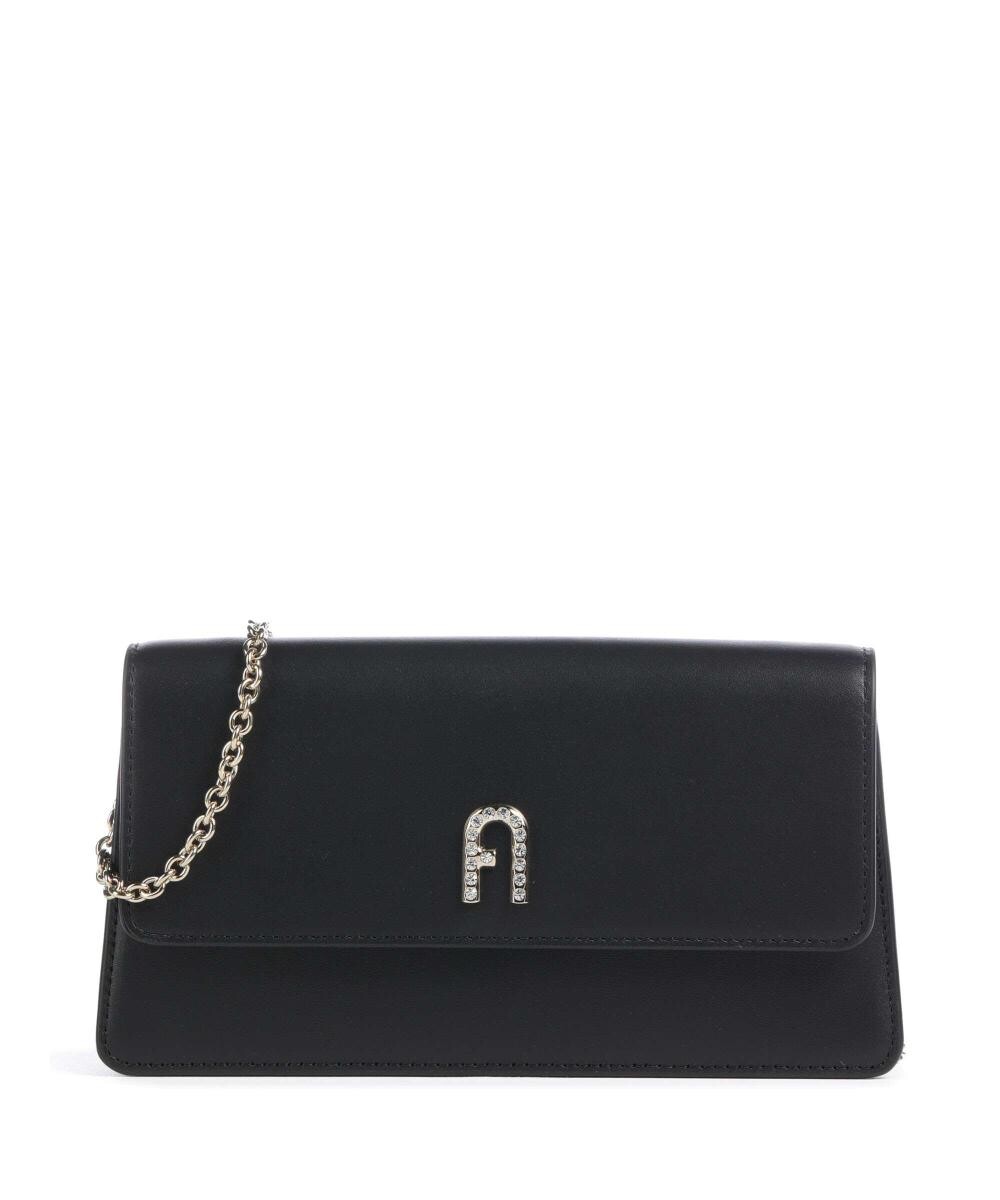 

Миниатюрная сумка через плечо diamante из мелкозернистой кожи Furla, черный