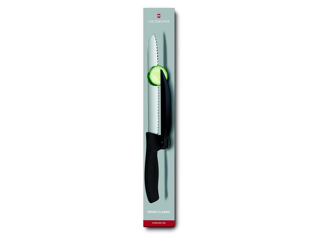 

Нож Swiss Classic DUX, зубчатый край, 21см, черный Victorinox Swiss Army