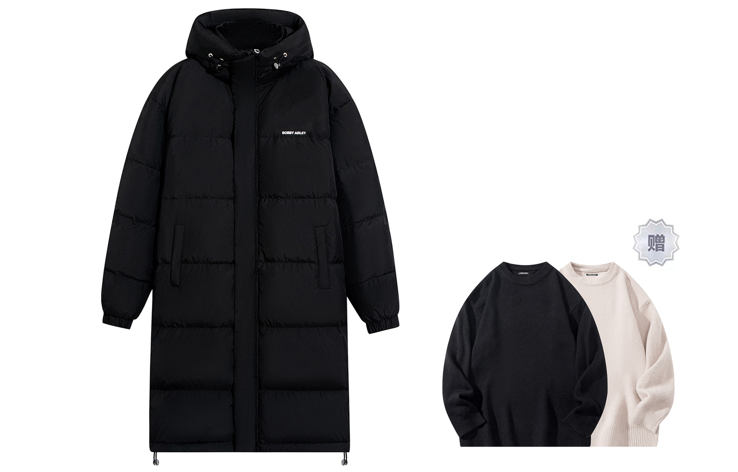 

BOBBY ABLEY Унисекс пуховик, Black (Comes with Sweater)