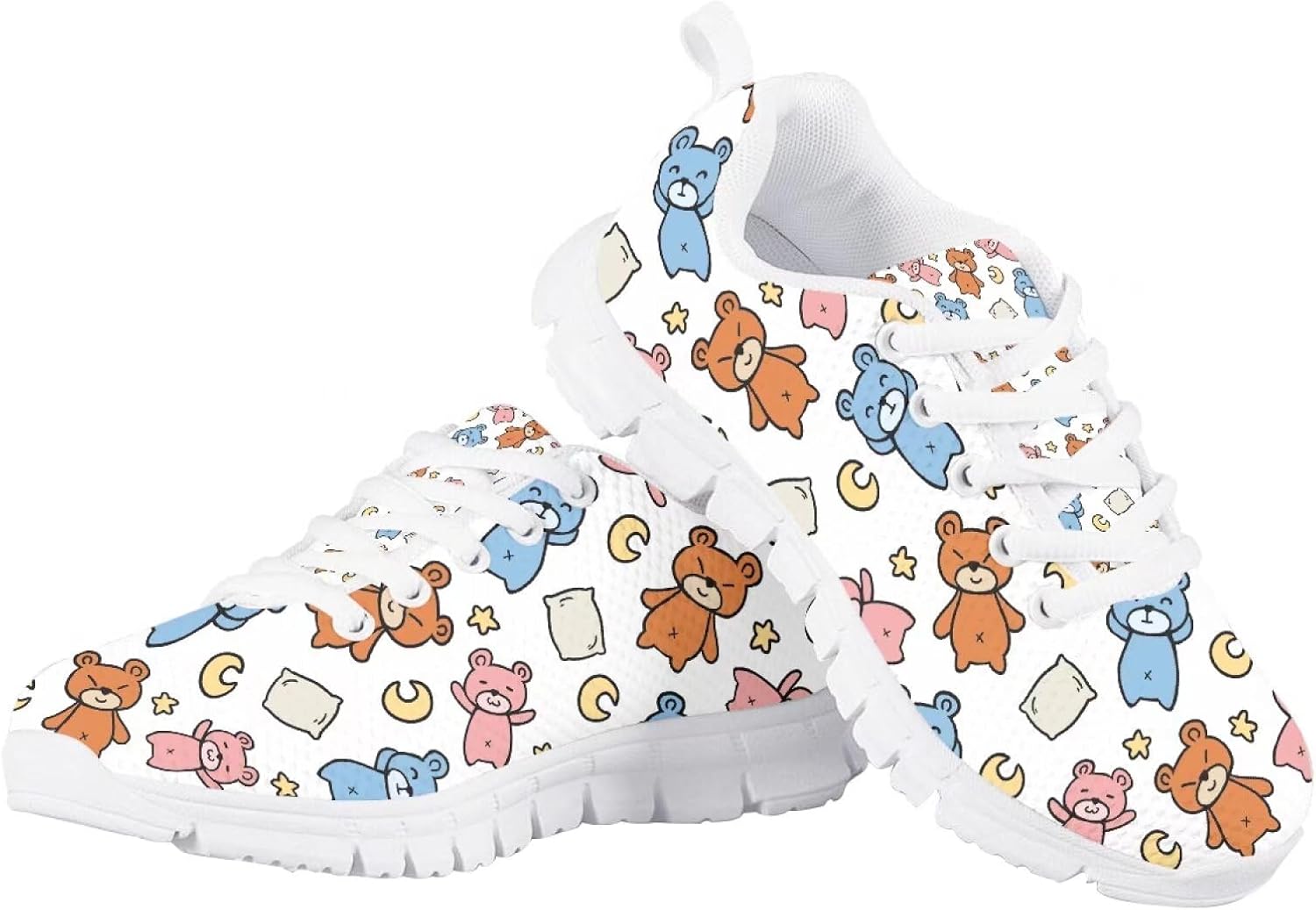 

Детские кроссовки для бега и прогулок, мультяшные, для мальчиков и девочек, теннисные кроссовки, спортивные, легкие, дышащие, из сетчатого материала, для малышей размер 11-13 / для больших детей размер 1-5 Quxjehoe, Sweet Dream Bear