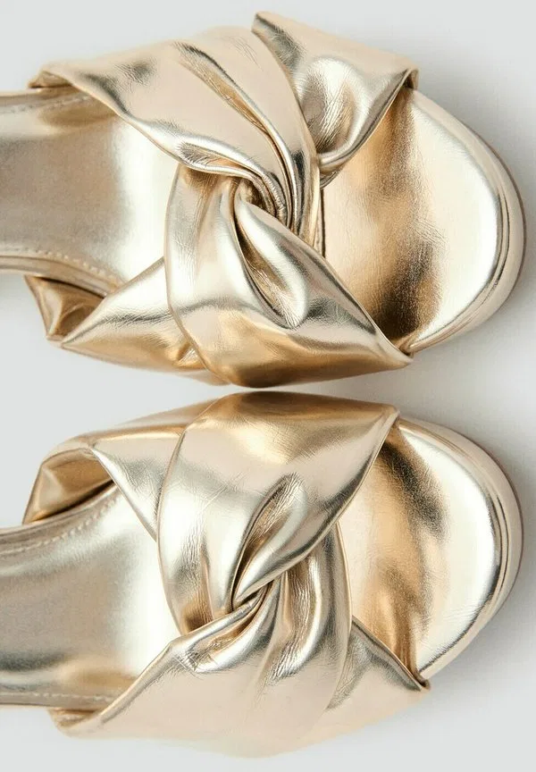 Подростковые сандалии золотистого цвета Mango Kids, Gold-Coloured — фото 3