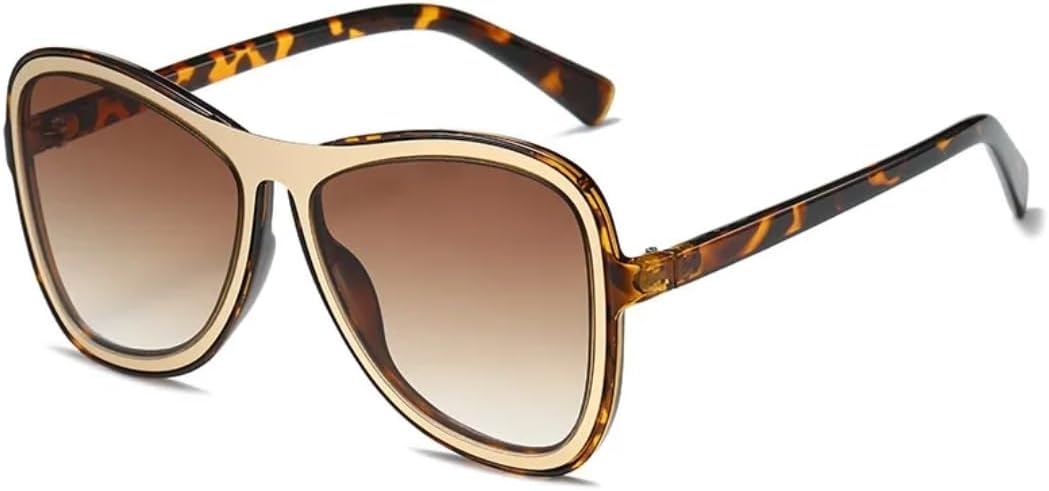 

Солнцезащитные очки для мужчин и женщин - защита UV400 - «кошачий глаз», большая оправа, градиентная расцветка, для занятий спортом на открытом воздухе и вождения DSVIGF, Leopard