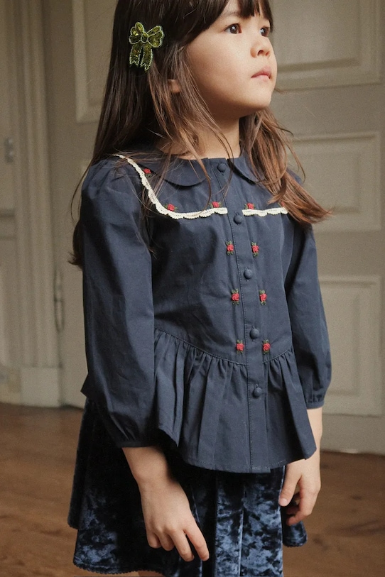 

Детская хлопковая рубашка EMMY SHIRT GOTS Konges Sløjd, темно-синий