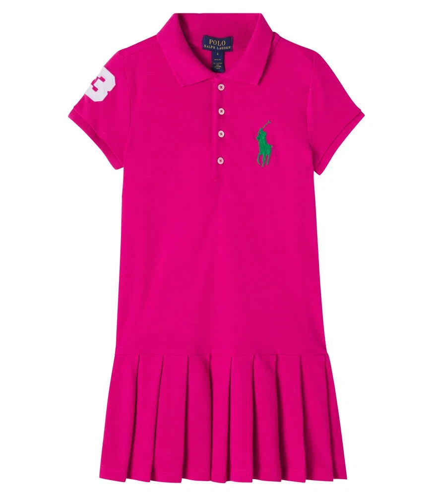 Хлопковое платье-поло Polo Ralph Lauren Kids, розовый