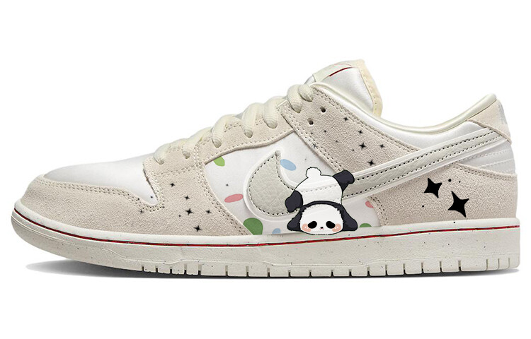 

Кроссовки Nike Dunk Skateboarding Shoes Unisex Low-top Beige/white/black, цвет Off-white