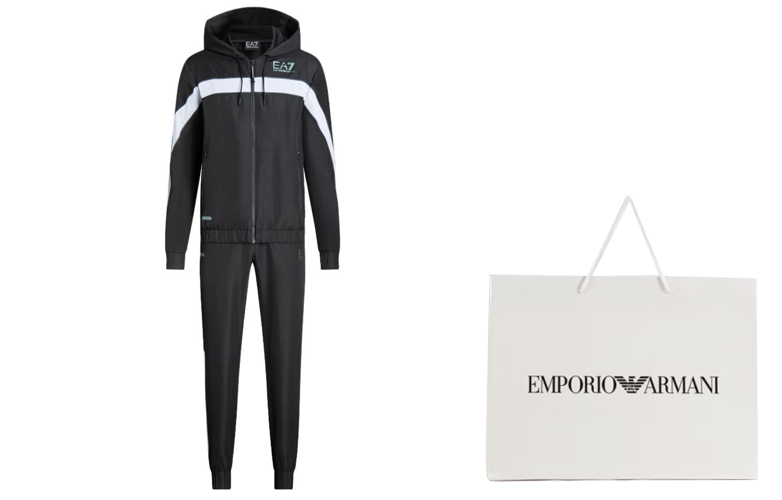 EA7 SS24 Повседневная спортивная одежда Мужская черная EMPORIO ARMANI — фото 4