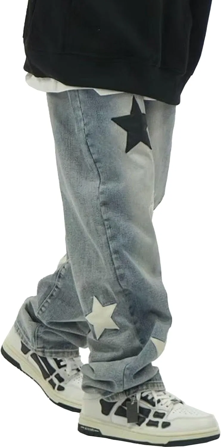 Джинсы мужские Y2K Star Pants, Light Blue — фото 2