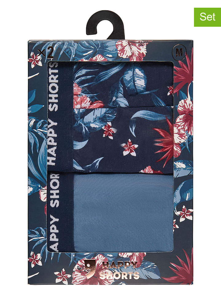 

Happy Shorts Комплект из 2 штук: боксерские шорты синего/светло-синего цвета