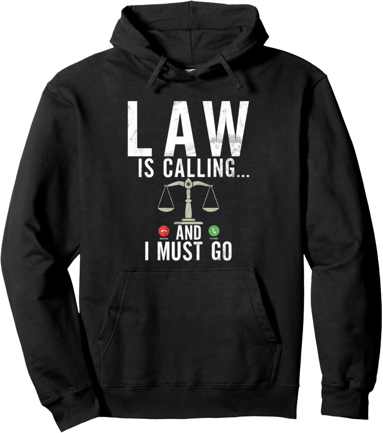 

Худи с надписью «Закон зовет, я должен идти» Lawyer Gifts, черный