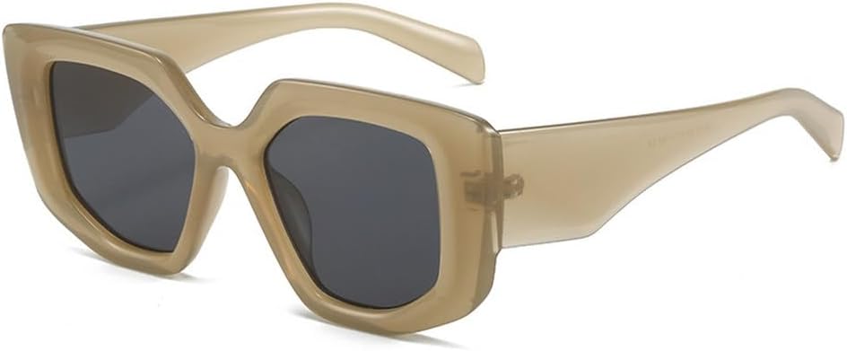 

Популярные модные солнцезащитные очки Polygon для женщин в стиле ретро, ​​голубые и розовые, с защитой от УФ-излучения UV400, мужские солнцезащитные очки с широкими дужками TKKTLLT, Tea Grey