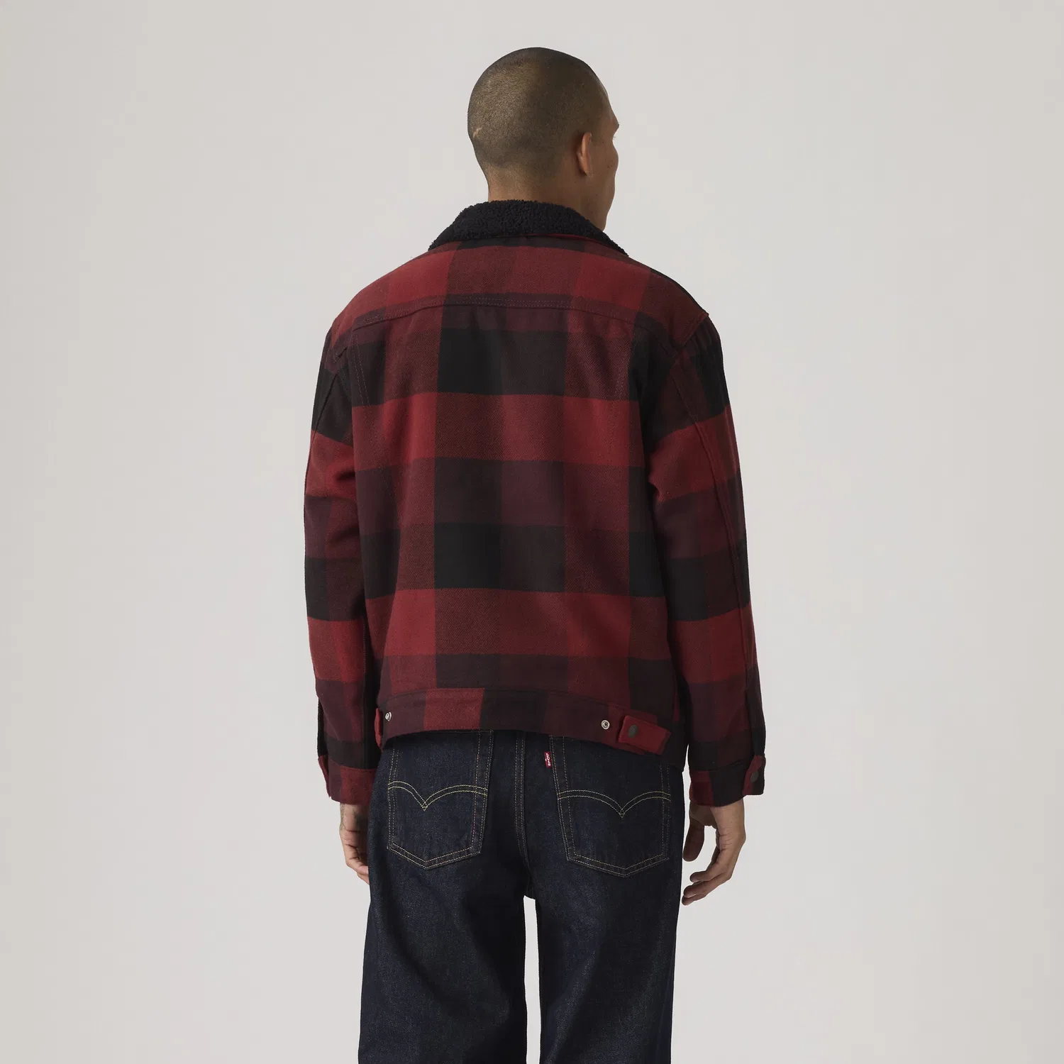 Куртка-тракер свободного кроя в клетку «шерпа» Levi's, Brown — фото 4