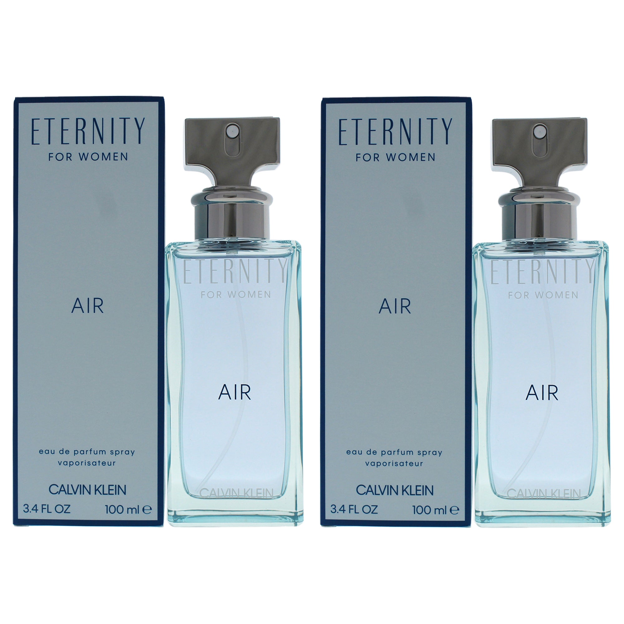 

Парфюмерная вода Eternity Air от Calvin Klein для женщин - 3,4 унции (99 мл) - упаковка из 2 флаконов, прозрачный