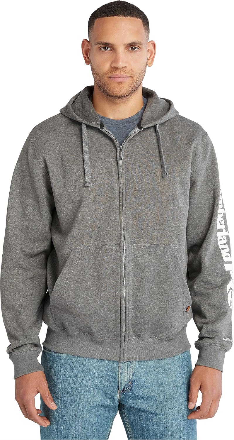 

Timberland PRO, мужская толстовка с капюшоном Hood Honcho Sport Zip, Dark Charcoal Heather/White