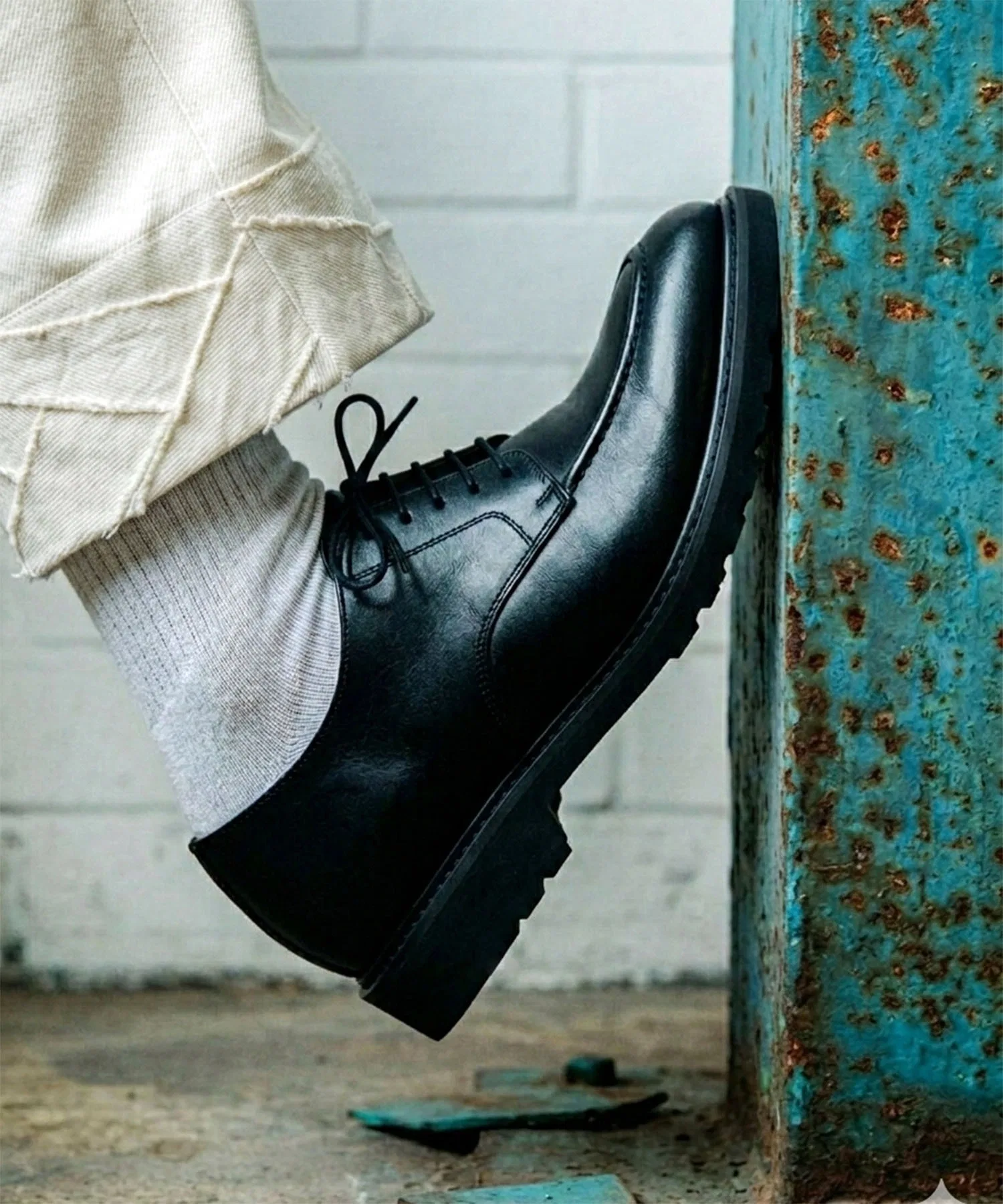Мужские кожаные U-образные туфли London Shoe Make Oxford and Derby 9001 чёрные