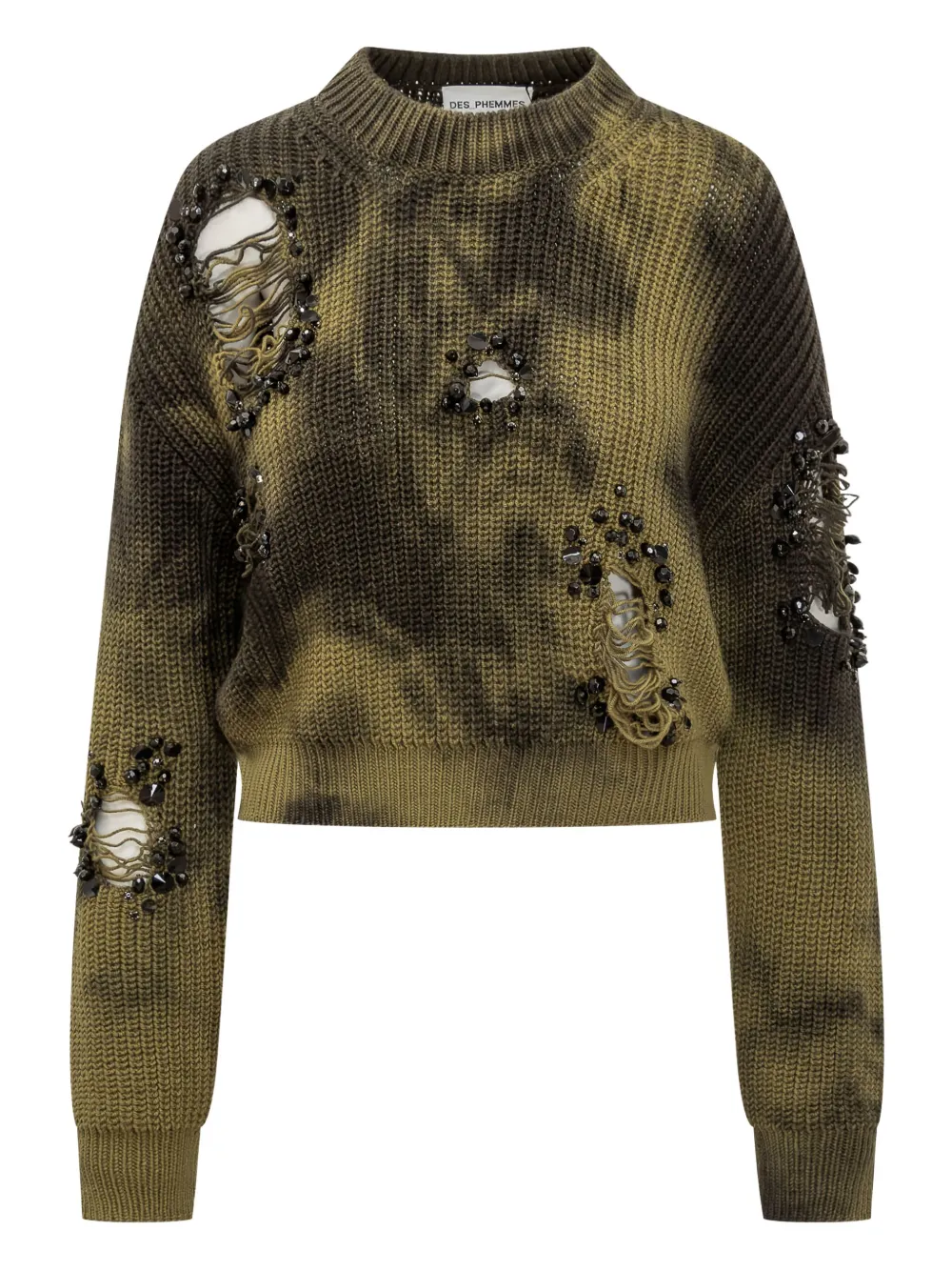 

Джемпер Embellished distressed knit DES PHEMMES, зеленый