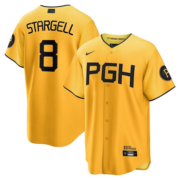 

Мужская реплика игровой футболки willie stargell gold pittsburgh pirates 2023 city connect Nike