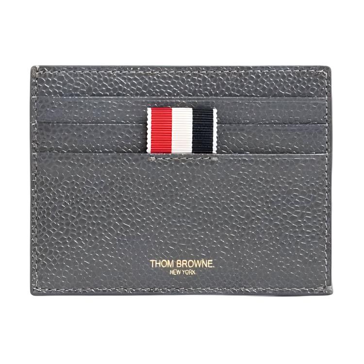 

THOM BROWNE Кожаный картхолдер мужской серый