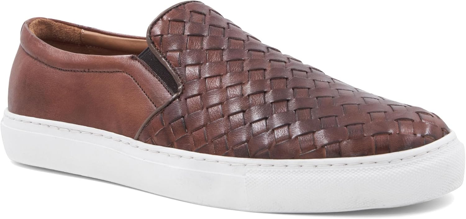 

Мужские слипоны Bruno Magli Livorno из итальянской ткани, Cognac Woven