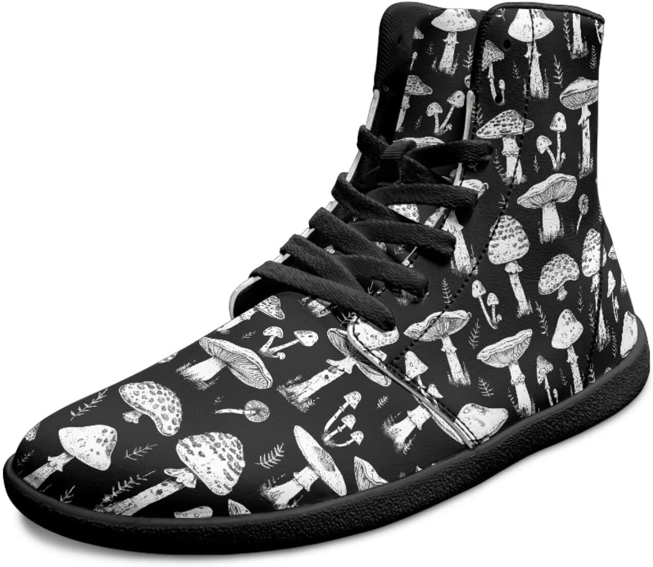 

Высокие кроссовки для мужчин, с широкой носочной частью, шнуровкой, уличные, с нулевым перепадом, поддержкой голеностопа, для ходьбы Xixirimido, Mushrooms