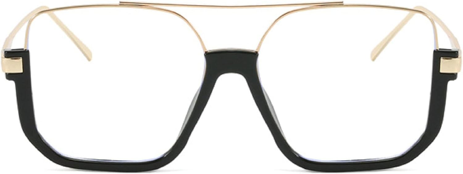 

Винтажные солнцезащитные очки большого размера 2024 года для женщин, ретро, ​​большие квадратные солнцезащитные очки, защита от УФ-излучения UV400, размер N45 mincl, Gold Clear