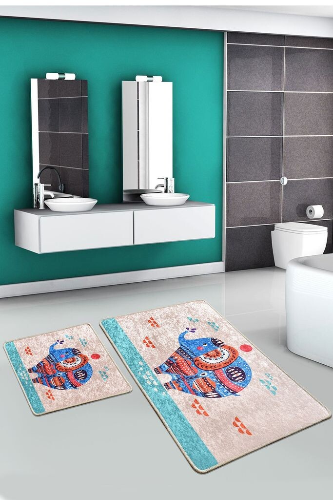 

Mijolnir, Etnic- CHL2478, Colorful, коврики для ванной, 700 г/м², 100% бархатная ткань, мультиколор
