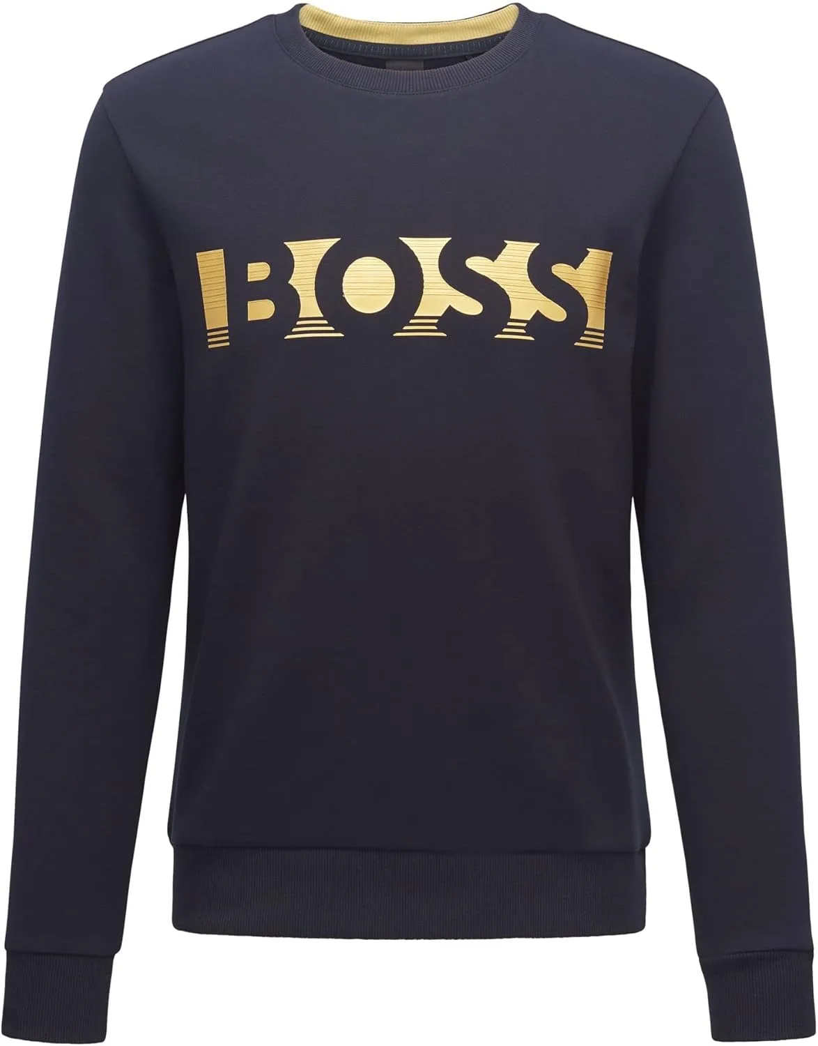 Мужская толстовка BOSS Salbo 1 унисекс из хлопка с логотипом, темно-синий