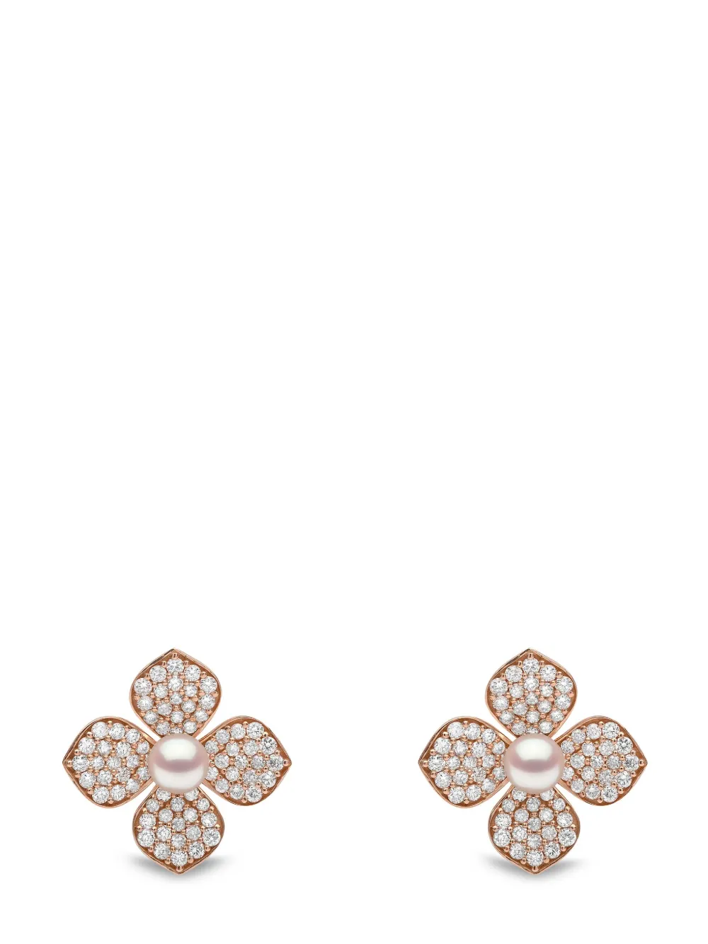 

Серьги Petal Akoya из розового золота с жемчугом и бриллиантами Yoko London, розовый