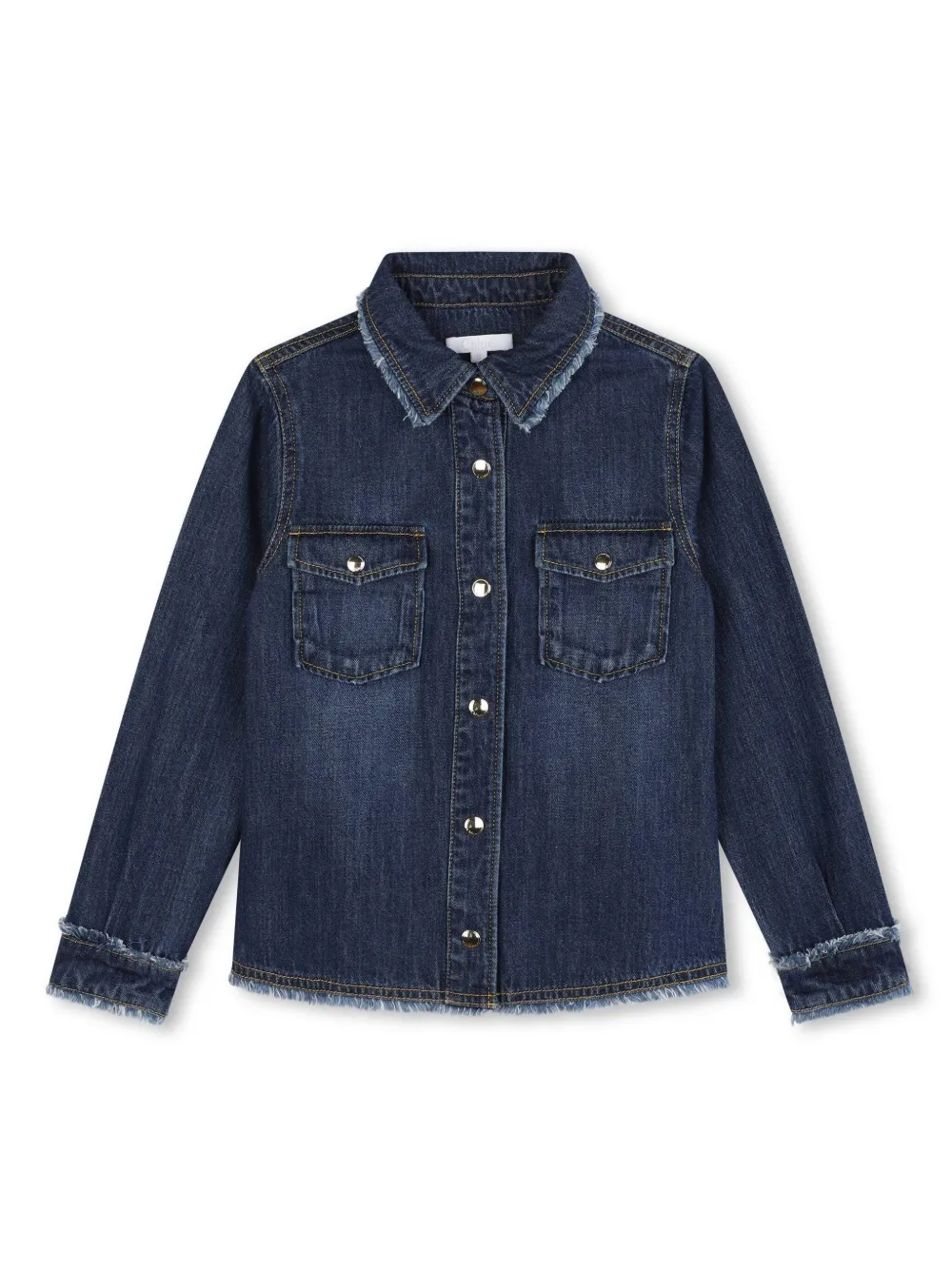 

Джинсовая рубашка с бахромой Chloé Kids, синий