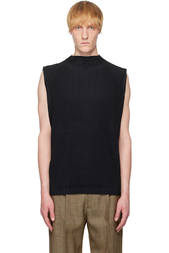 

Ежемесячный цвет апрельский топ-танк Homme Plissé Issey Miyake, черный