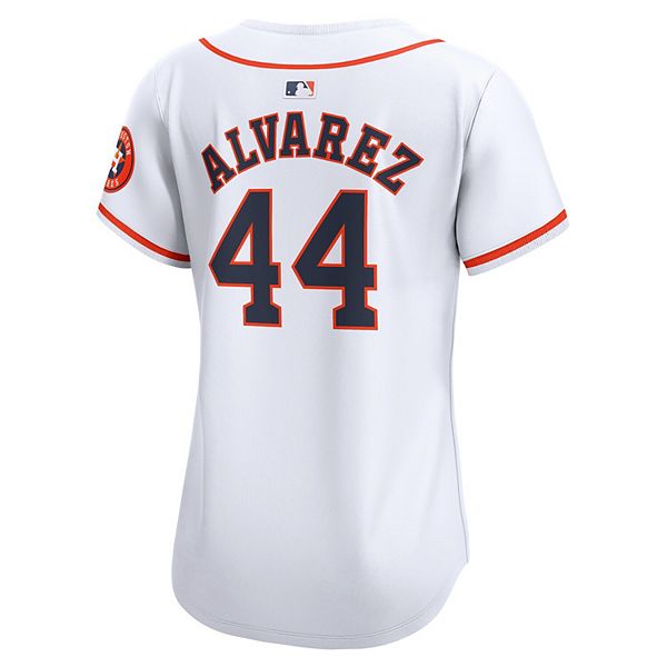 Женская белая домашняя лимитированная игровая футболка Houston Astros Йордана Альвареса Nike — фото 4