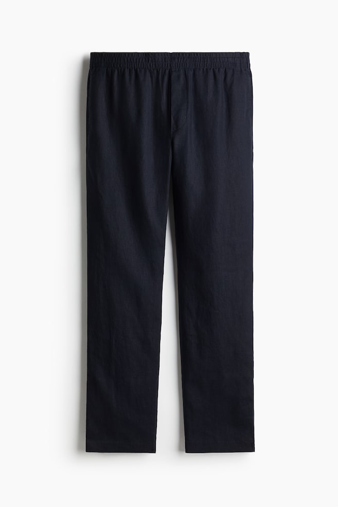 

Льняные брюки обычного кроя H&M, синий