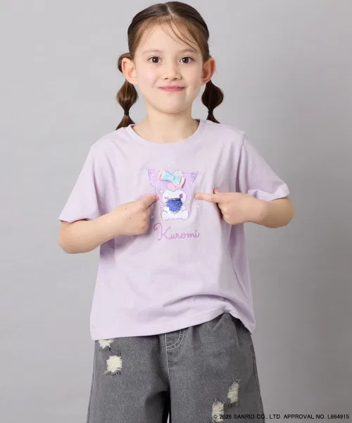 Детская футболка с пайетками Sanrio a.v.v Сиреневая — фото 2