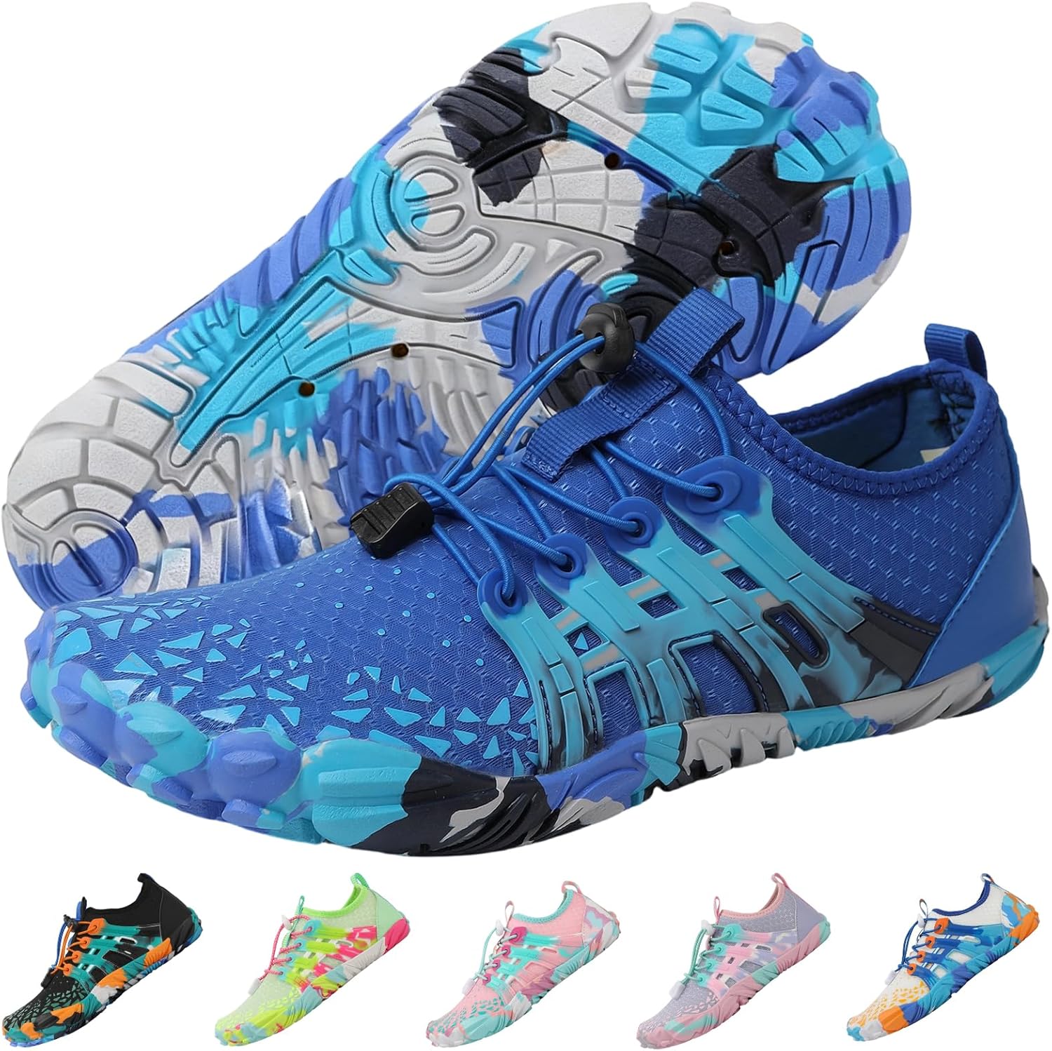 

Кроссовки для походов для женщин и мужчин, кроссовки для трейлраннинга, нескользящие дышащие походные ботинки, тренировочная обувь, водные обувь с широким носком Foehiex, синий